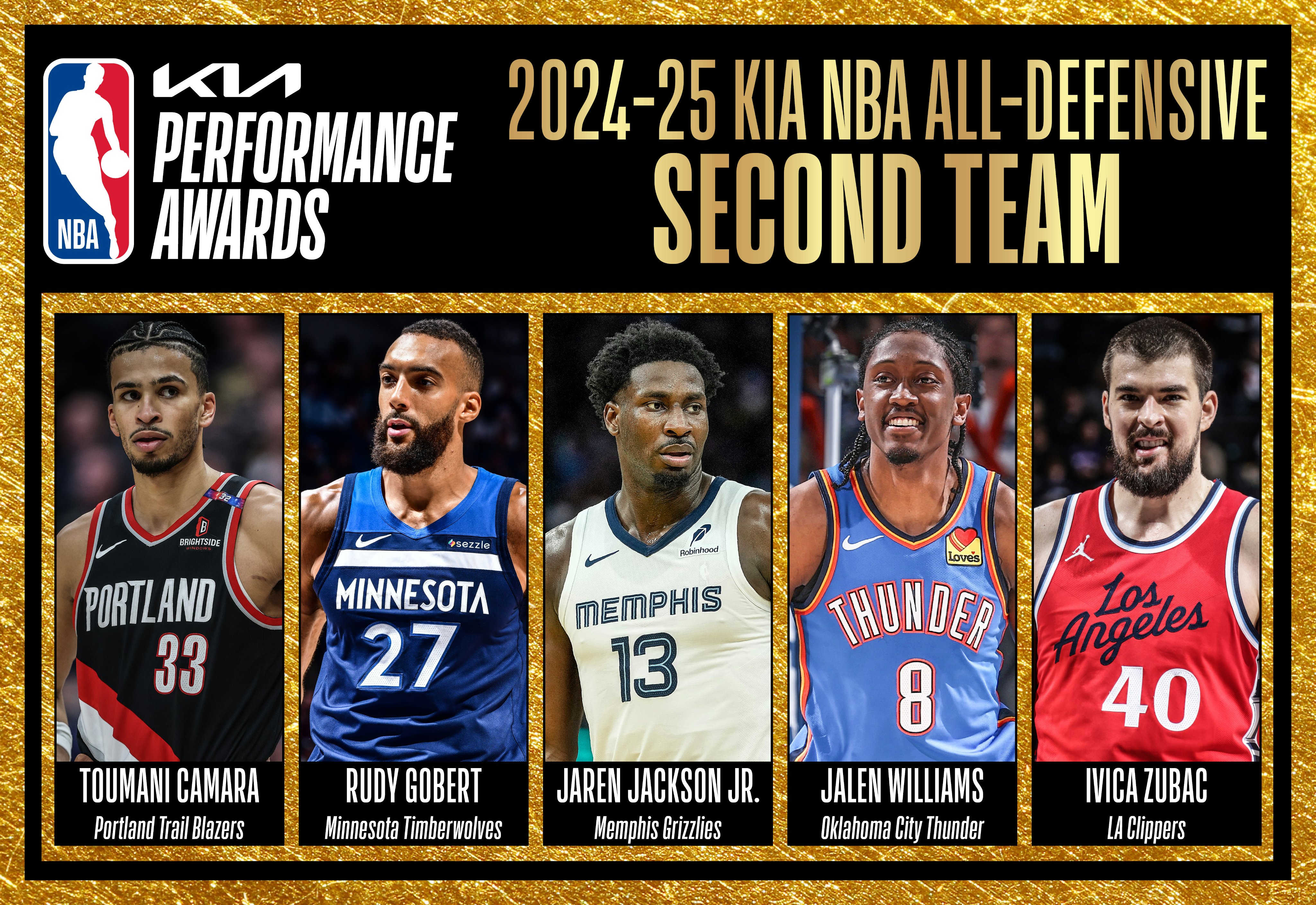 NBA防守悍将集结 卡马拉领衔最佳防守二阵星光熠熠
